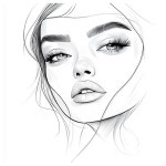 뷰티 라인 드로잉 여자 여성 걸 미녀 미인 미용 헤어 메이크업 섹시 주점바 클럽 파르텔 벽지 시트지 롤스크린 : 으뜸데코