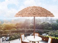 밀짚 볏짚 비치 해변 바닷가 야자수 리조트 카페 펜션 테라스 파라솔 : 다8A