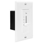 벽 천장 선풍기 불필요, 스피드 제어, 에너라이트 흰색, 17000-F3-W2P, 3단 120VAC, 단극, 데코레이션 중성선 2.5A, 스위치, 2팩의 슬라이드... 