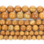 주얼리 제작용 천연 스톤 비즈 옐로우 우드 그레인 참 라운드 루즈 바느질 작업 DIY 팔찌 스트랜드 4 12mm H8127 4mm about 92 pcs... 