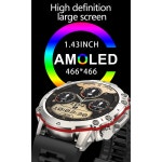 Vwar Falcon 울트라 2 스마트 워치 AMOLED 올웨이즈온 디스플레이 IP68 방수 견고한 스마트워치 100 가지 이상의 스포츠 모드 피트니스... 