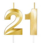 21번째 생일 양초 장식 케이크 토퍼 남성 파티에서 좋아하는 것들 : 루나화이트