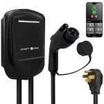 SBB 홈 스마트 레벨 2 전기차 충전기 최대 40AMP 240V 실내외 고속차 충전소 앱 WI FI 지원 EVSE NEMA 14 50 플러그 모든 모델과 호환... 