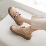 [G3310] 경량 스니커즈 소가죽 매듭없는 펀칭 쿠션 스니커즈 : 새로이클라쓰