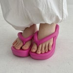 [G3299] 새로이 플립플랍 웨지 통굽 키높이 조리 슬리퍼 5CM : 새로이클라쓰