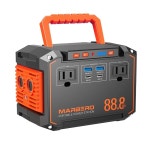 마르베로 휴대용 발전소 88 8WH 태양광 발전기 150W 배터리 백업 파워 뱅크 가정용 야외 여행 비상 RV 오프 그리드 리빙 패널 옵션 용 LED... 