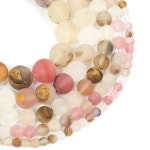 천연 돌 구슬 서 리 낀된 수 박 Rind 마노 라운드 루즈 비즈 쥬얼리 만들기 바느질 팔찌 DIY 4 12 MM H7433 4mm about 92 pcs : 올인원글로벌