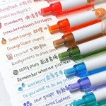 4pcs Juicyee 젤 펜 세트 멀티 컬러 과일 향기로운 0.5mm 볼펜 쓰기 Scrapbooking F7651 : 바림무역