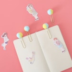 TUTU 귀여운 봉제 더블 컬러 볼 종이 클립, 금속 북마크 바인더 플래너 H0479, 로트당 10 개 : 바림무역