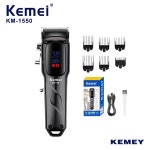 Kemei 남성용 전문 헤어 클리퍼 7000 RPM 헤어 트리머 LED 디스플레이 무선 USB 헤어 커팅 머신 KM-1550 : 사랑컴퍼니