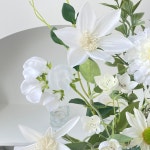 화이트 클래마티스 아스터 루드베키아 벨플라워 스위트피 조화꽃다발 인테리어 조화세트 : 달리아잡화점