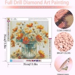 위한 플라워스 다이아몬드 아트 키트-성인용 5D 페인팅 키트, 선물 및 가정 장식용 DIY 풀 드릴 보석 아트(14x14인치) G7308-US : sieteAZ