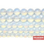 8월 9일 천연석면 처리 된 화이트 오팔 라이트 석영 루즈 비즈 15 스트랜드 4 6 8 10 12 MM 쥬얼리 용 크기 선택 4mm 85 to 95pcs... 