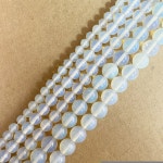 천연석 흰색 오팔라이트 석영 루즈 비즈 15 스트랜드 4 6 8 10 12 14MM 보석 만들기 Q3 크기 선택 4mm 85 to 95pcs : 올인원글로벌