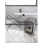 철제 카트 빨래 바구니 수납 이동식 빨래통 북유럽 철 옷 보관 욕실 대형 세탁바구니 : 피렌체월드1