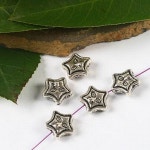 티베탄 실버 스타 페이스 스페이서 비즈, H2545, 10.8mm, 20 개 : 운김무역