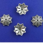 30pcs 15mm 구멍: 티베트 실버 꽃 비즈 모자 h2726 : 운김무역