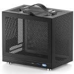 KXORS G200 미니 ITX PC 게이밍 케이스 - 전면 I/O USB 3.0 타입 C 포트 고풍량 메시 패널 케이블 관리 큐브 컴퓨터 블랙 G200 Black... 