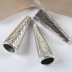 다크 실버 톤 콘 스페이서 비즈, 28x10mm 홀, 7.7mm, H3590, 5 개 : 운김무역