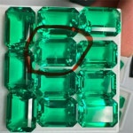 DIY 보석 제작용 에메랄드 스톤 랩 그로운 에메랄드 스톤 핸드컷 열수 10x14mm : 36키쟁이
