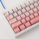Tsungup PBT 벚꽃 키캡 세트 - 기계식 키보드용 맞춤형 측면 인쇄 핑크 135 키 그라디언트 더블샷 사쿠라 체리 프로필 : 엠케이마케트