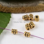 나선형 튜브 스페이서 비즈, 티베트 실버, 다크 골드 컬러, 100 개, 5.2x4mm 구멍, H2056, 1.5mm : 운김무역