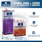 로버로 글로벌 6000 클리어 코트 자동차 수리 및 새로운 페인트 작업 고광택 2K 경화제 G5005 7.5L 키트 Violet : 새벽향 의선