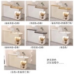 인포데스크 조명 카운터 계산대 100x100x42cm 테이블 곡선 나뭇결 식당 : 코알라모올