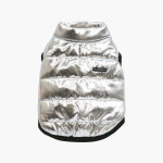 아페토 스페이스 패딩 강아지옷 겨울 글로시 실버 조끼 : 아페토