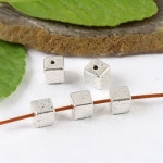 보석 제작용 실버 큐브 스페이서 비즈, 티베트 H1164, 20 개, 6mm : 운김무역