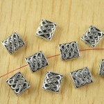 티베탄 실버 그물 스페이서 비즈, 1.7mm 구멍, H2453, 10x8.8x4.3mm, 20 개 : 운김무역