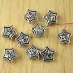 티베탄 실버 스타 페이스 스페이서 비즈, H2545, 10.8mm, 20 개 : 운김무역