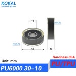 [PUd10] 4/10PCS TPU 6200RS 6000RS 베어링 롤러 휠 ID 10mm 가이드 슬라이딩 도어 압반 유형 PU 고무 휠 풀리 30/35/36mm : 소이물류