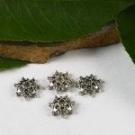 티베트 실버 톤 할로우 플라워 비즈 캡, 주얼리 제작 용품, H2931 50 개, 9mm : 운김무역