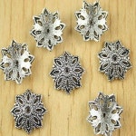 30pcs 15mm 구멍: 티베트 실버 꽃 비즈 모자 h2726 : 운김무역