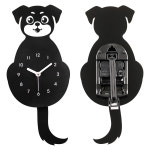 무브먼트 무소음 귀여운 벽걸이 추시계 아이방 거실 벽인테리어 시계 블랙 독 : 데코클락