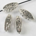 다크 실버 톤 긴 스페이서 비즈, H3731, 20mm, 5 개 : 운김무역