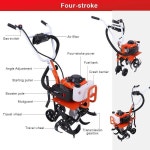 소형 관리기 휘발유 엔진 경운기 2행정 4행정 농업 경작기 텃밭 쟁기 밭갈이 농기계 로타리 : 베스트웰빙