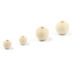 10~30PCS 라운드 스레드 나무 스페이서 비즈 친환경 자연 색상 우드 비드 무연 공 DIY 쥬얼리 공예 액세서리 : 은율무역