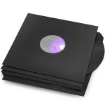 FACMOGU 20PCS 10인치 블랙 페이퍼 및 플라스틱 폴리 안감 레코드 내부 슬리브 110GSM LP 파퍼 커버 축음기 보관 비닐 보호대 산성 프리... 