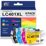 스타링크 호환 LC401XL MFC J1010DW 잉크 카트리지 교체형 LC401 카트리지는 J1010DWMFC J1170DWMFC J1012DWDCP J1800DW 4 팩 고수익... 