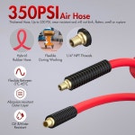 핸캐너 리트랙터블 에어 호스 컴프 50피트 맥스 릴 3/8인치 하이브리드 350PSI : 더바이웨이