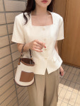 [더봄]아르 스퀘어넥 반팔 자켓 2color : 더봄