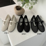 [G2943] 둥근코 펀칭 메리제인 시스루 메쉬 플랫슈즈 : 새로이클라쓰