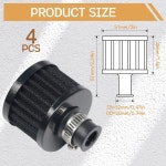자동차 통풍 공기 블랙 브리더 터보 오토바이용 4PCS 청소기가 12MM 필터 DD010 에어 장착된 ZDWFDC 액세서리 냉기 흡입 : 글로벌구매A
