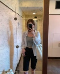 (S당일) 리에뜨 riette 리터 슬림핏 바이커 5부 슬릿 반바지 팬츠 : 늘품다