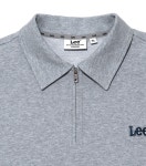 LEE 스몰 트위치 로고 하프 집업 카라 티셔츠 반팔 그레이 LE2502ST33GR : 아인스커머스