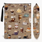 책 애호가를 위한 슬리브, 지퍼 프로텍터 페이퍼백 커버, 세탁 가능한 패브릭 커버 선물, 커피 패턴 파우치 선물 여아 여성 생일 졸업 크리스마스... 