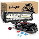 Nilight ZH411 A 12인치 300W 트리플 로우 홍수 지점 콤보 30000LM LED 오프 로드 라이트 16AWG 배선 키트 2년 : 로웰스토어