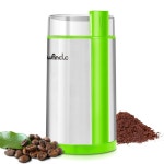 커피 그라인더, 완클 전기 콰이어트 스파이스 원두, 향신료 등을 위한 원터치 밀, 클린 브러시(그린+스테인리스 스틸+그린) 1 Black... 